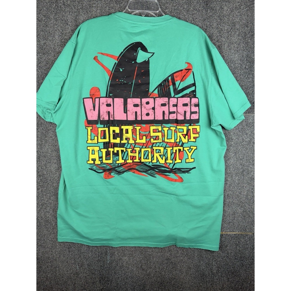 Valabasas Vintage Local Surf Authority Teal Green T-Shirt Men's 2XL EUC